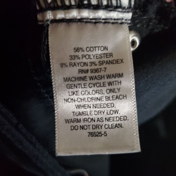 Liz Claiborne Pants Womens 8 Petite Black Amber Stretch Cotton Blend Minimalist - Picture 3 of 9